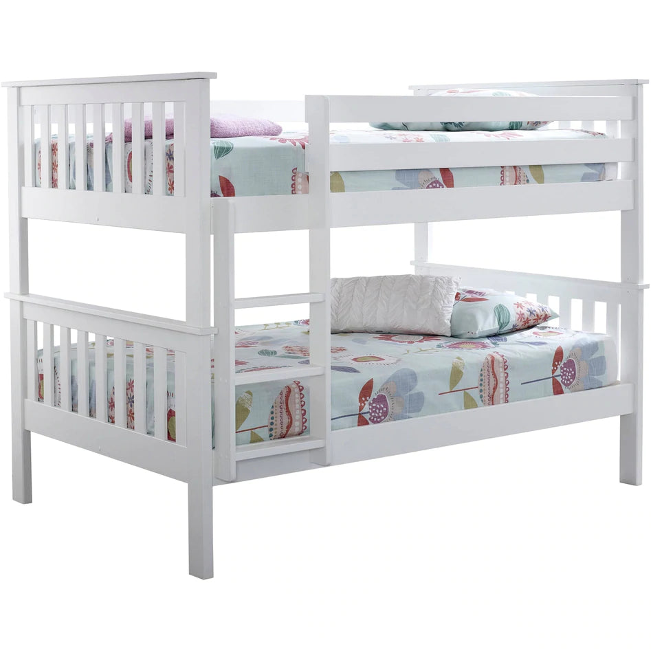 Oslo White Quadruple Bunk Bed - Double Bunk Bed White ModelBedroom