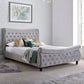 Oxford Grey Velvet Chesterfield Sleigh Bed - Super King ModelBedroom