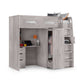 Pegasus High Sleeper Grey Oak - High Sleeper with Desk and Wardrobe ModelBedroom