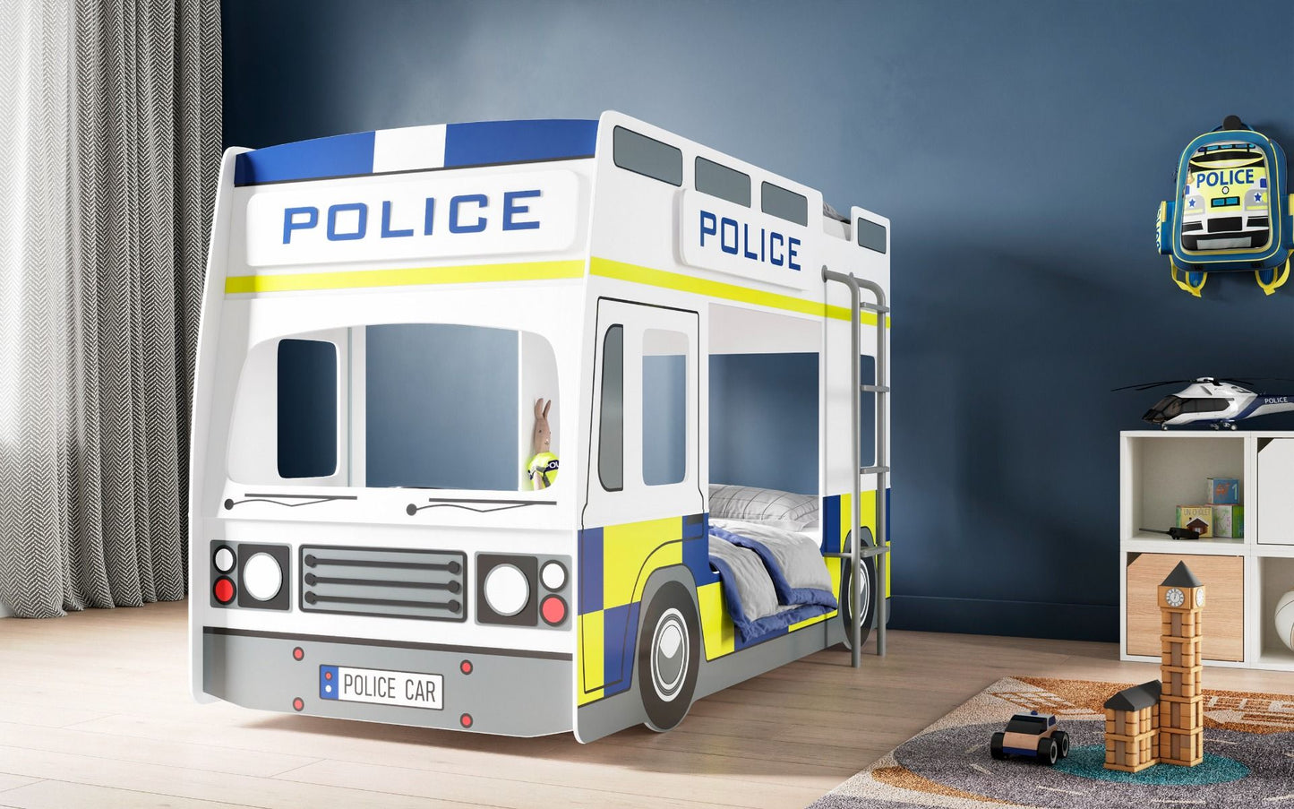 Flair UK Police Bunk Bed - Kids Police Bunk Bed - Kids Novelty Bed ModelBedroom