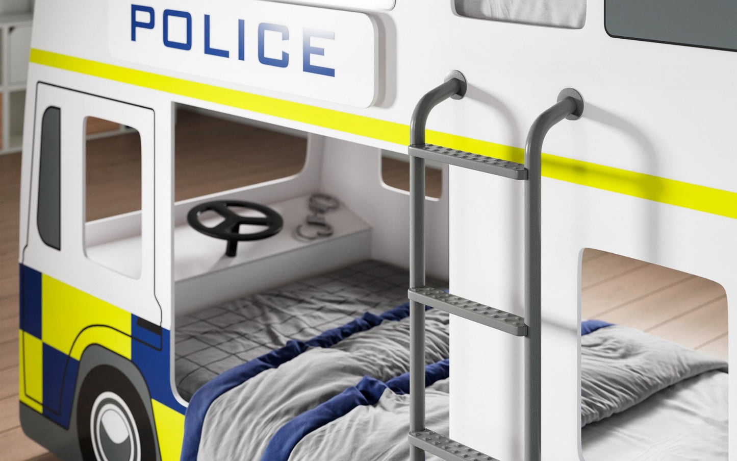Flair UK Police Bunk Bed - Kids Police Bunk Bed - Kids Novelty Bed ModelBedroom
