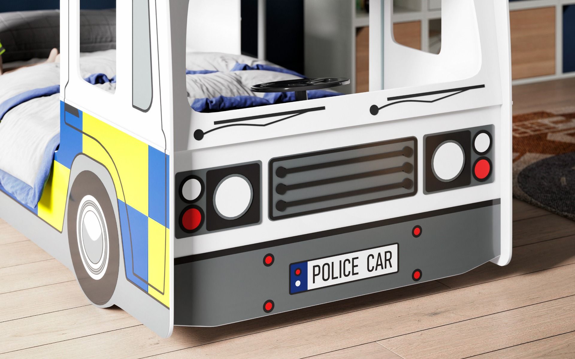 Flair UK Police Bunk Bed - Kids Police Bunk Bed - Kids Novelty Bed ModelBedroom