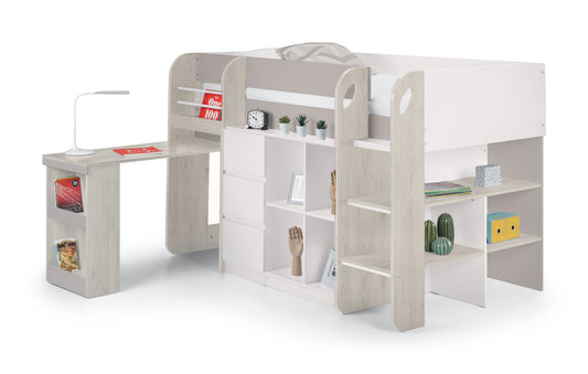 Saturn Mid Sleeper Taupe - Kids Mid Sleeper With Storage and Chest Drawer ModelBedroom