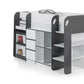 Saturn Mid Sleeper Charcoal & White - Mid Sleeper with Desk and Storage ModelBedroom