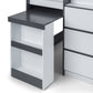 Saturn Mid Sleeper Charcoal & White - Mid Sleeper with Desk and Storage ModelBedroom
