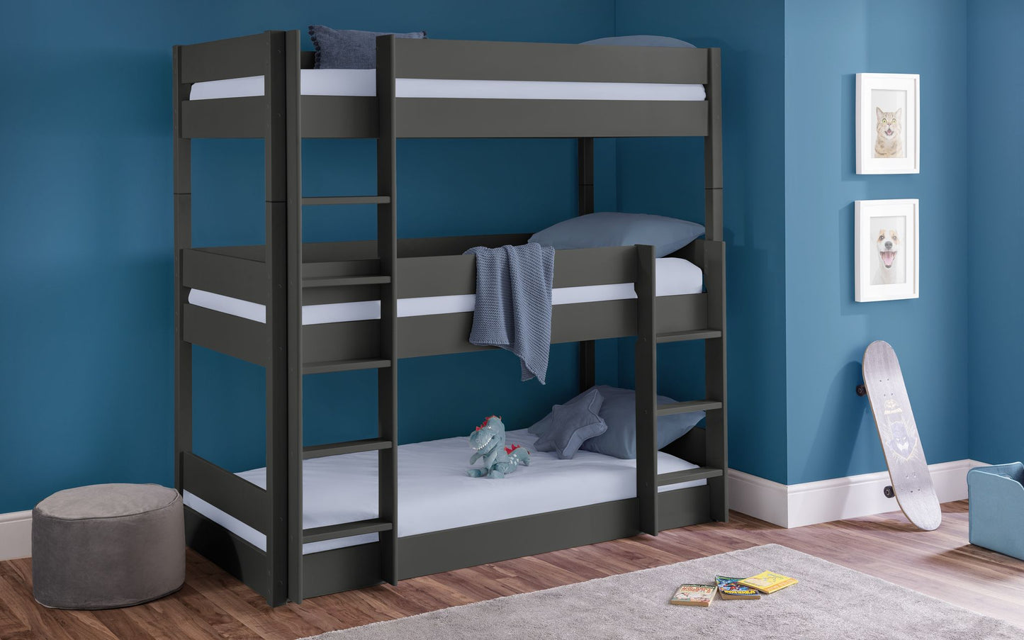 Trio Bunk Bed Anthracite ModelBedroom