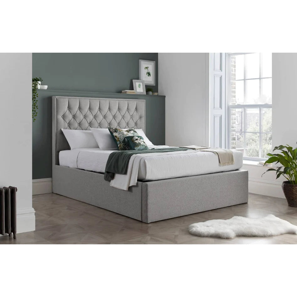 Wilson Grey Fabric Ottoman Bed - Double ModelBedroom