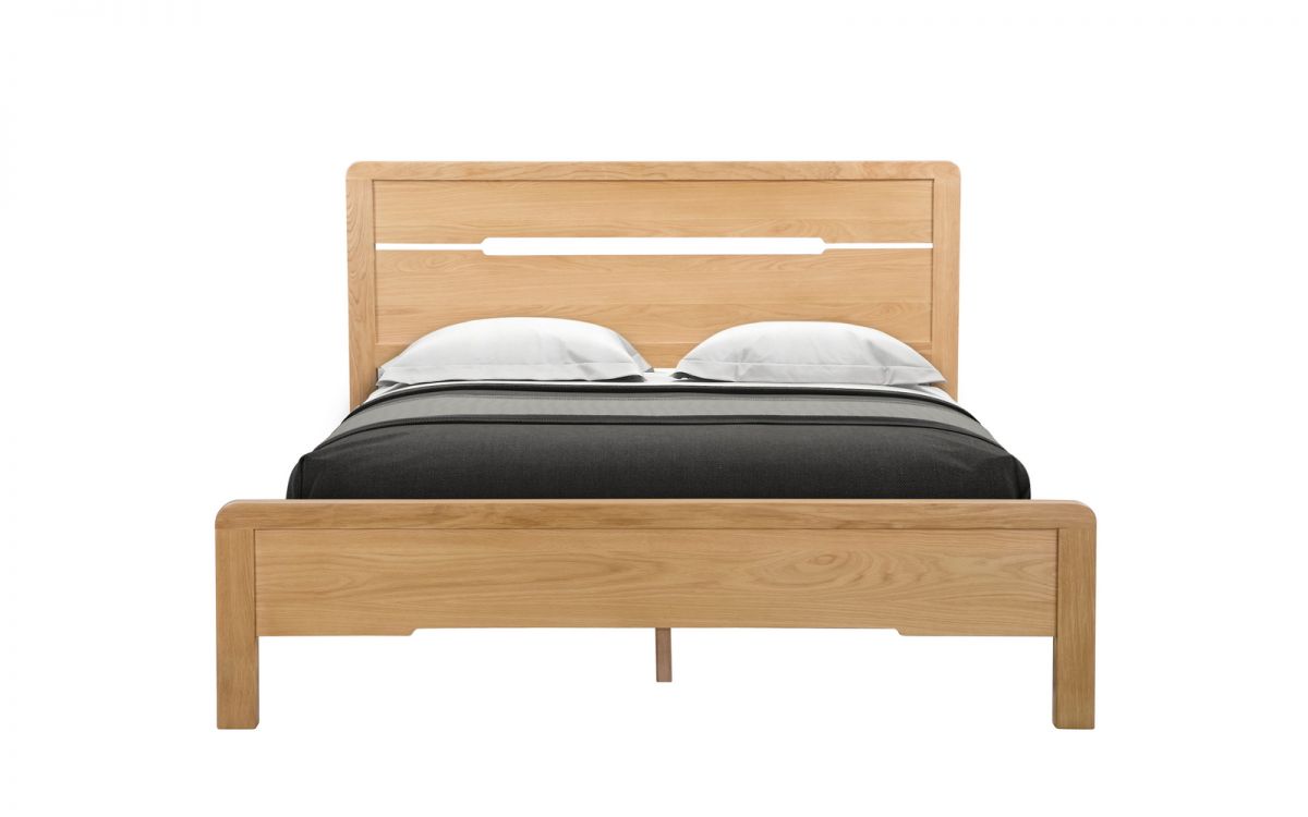 Beautiful Curve Oak Bed - Curve Oak Wooden Bed King Size ModelBedroom