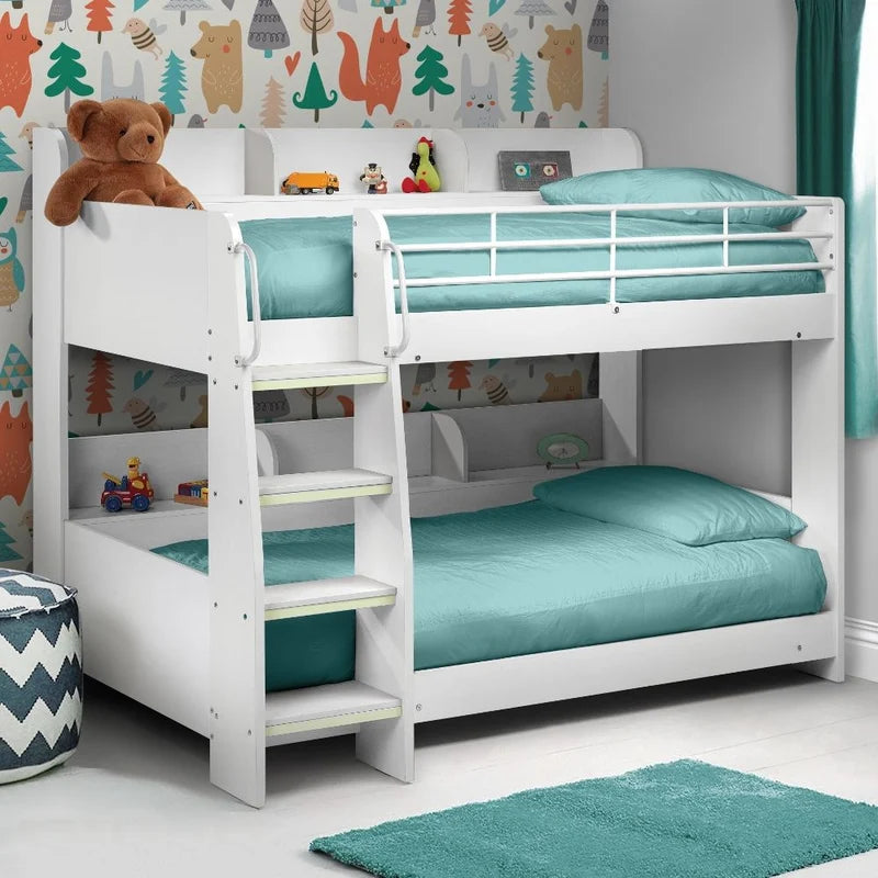 Domino Bunk Bed White - Wooden Storage Bunk Bed ModelBedroom