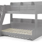 Domino Triple Sleeper Light Grey - Light Grey Wooden Triple Bunk Bed ModelBedroom