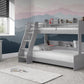 Domino Triple Sleeper Light Grey - Light Grey Wooden Triple Bunk Bed ModelBedroom