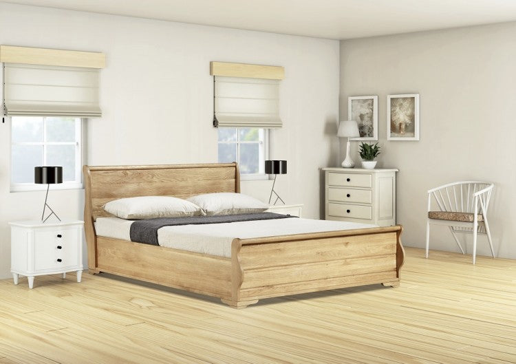 Luxury Windsor Solid Oak Sleigh Ottoman Bed ModelBedroom