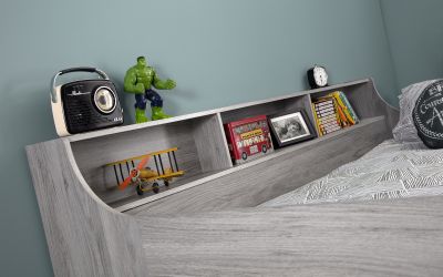 Jupiter Mid Sleeper Grey Oak - Kids Grey Mid Sleeper with Desk and Storage ModelBedroom