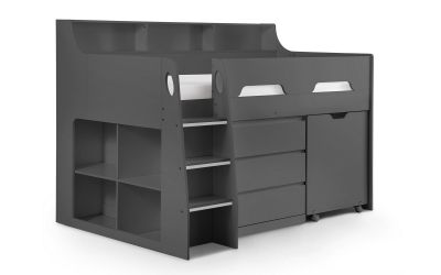 Jupiter Mid Sleeper Anthracite - Kids Mid Sleeper with Storage and Desk ModelBedroom