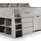 Jupiter Mid Sleeper Grey Oak - Kids Grey Mid Sleeper with Desk and Storage ModelBedroom
