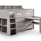 Jupiter Mid Sleeper Grey Oak - Kids Grey Mid Sleeper with Desk and Storage ModelBedroom