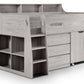 Jupiter Mid Sleeper Grey Oak - Kids Grey Mid Sleeper with Desk and Storage ModelBedroom