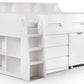 Jupiter Mid Sleeper White - Kids White Mid Sleeper with Desk and Storage ModelBedroom