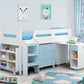 Kimbo Blue Cabin Bed - Kids Cabin Bed Blue - Kids Mid Sleeper ModelBedroom