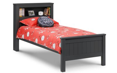 Maine Bookcase Bed 90CM Anthracite - Kids Single Bed ModelBedroom