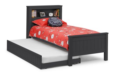 Maine Bookcase Bed 90CM Anthracite - Kids Single Bed ModelBedroom